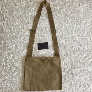 Prada Nylon Flat Messenger Bag Cream